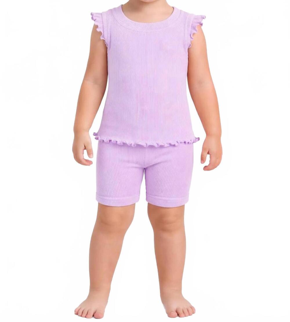 NEW 90 DEGREE BY REFLEX toddler girl's rib seamless tank and bike short set in p
